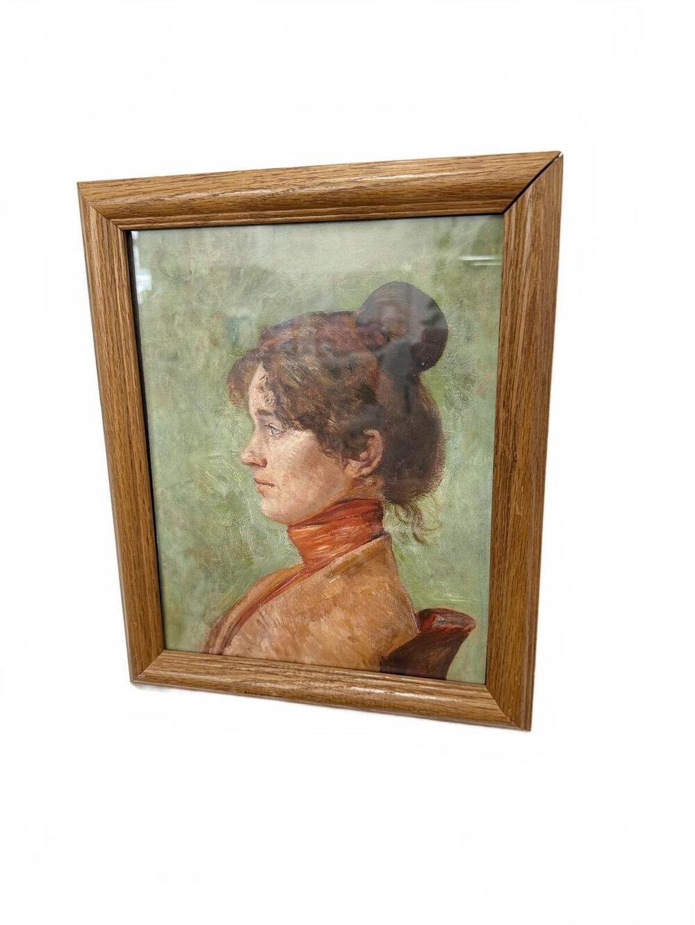1902 Vintage Helene Donath German Artist oil hand painting wooden frame